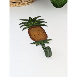 Metal Pineapple Wall Hook Hanger Tropical Decor Accent Key Holder or Towel Hook